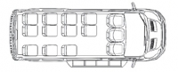 Микроавтобусы Форд Транзит F22703 13 мест 350 LWB